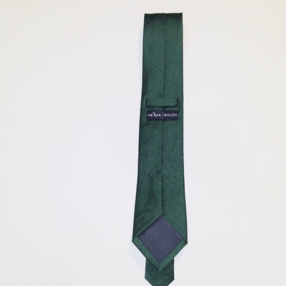Men's BHLDN- The Tie Bar- Linen Row Hunter Green Stain Resistant, Tie